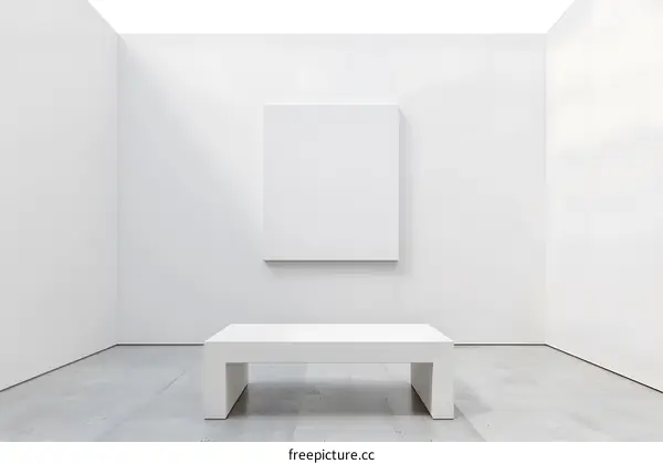 Blank Canvas in Minimalist White Gallery Room