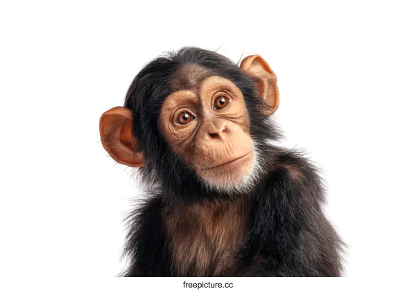 [Transparent Background PNG]Close Up of a Baby Chimpanzee