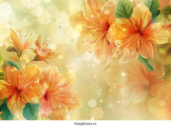 Golden Orange Flowers Blossoming in Spring