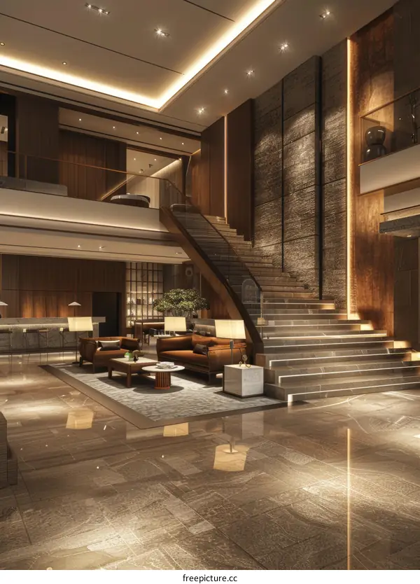 Opulent Hotel Lobby Interior
