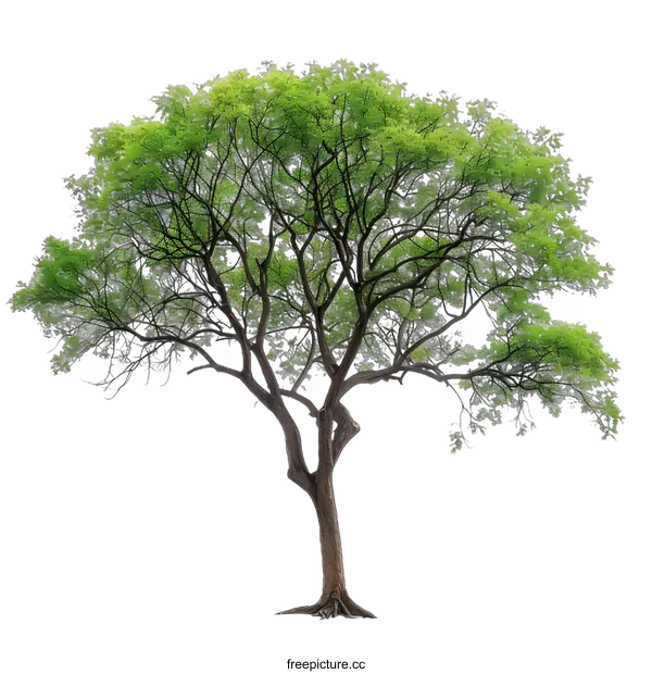 [Transparent Background PNG]Green Tree Isolated on White Background