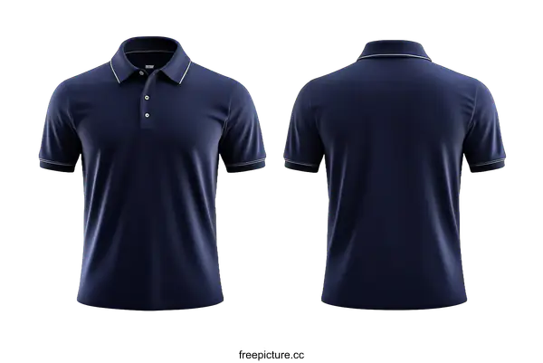 [Transparent Background PNG]Navy Blue Polo Shirt Mockup