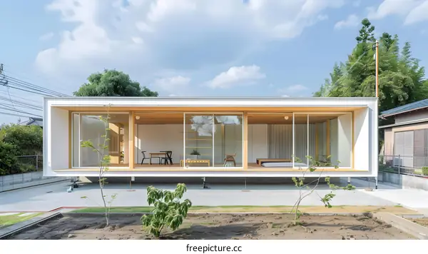 Modern Japanese Style House With Wooden Features And Glass Walls