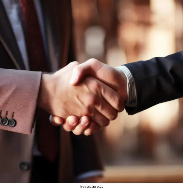 Businessmen shaking hands in agreement