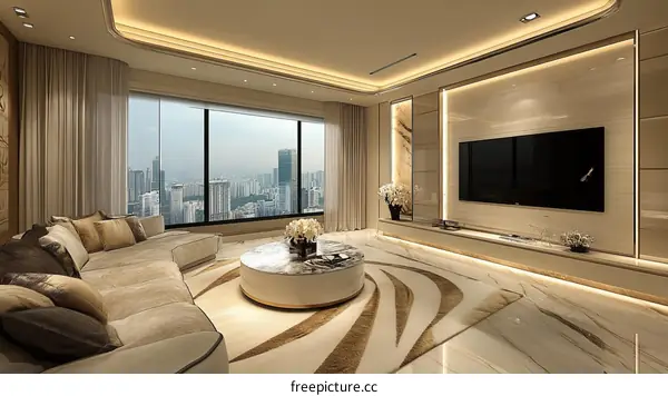 Modern Luxury Living Room Design with City View