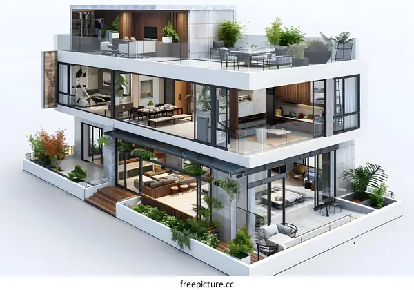 Modern luxury duplex apartment interior