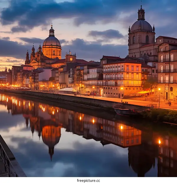 The Douro River flows through the historic city of Porto, Portugal