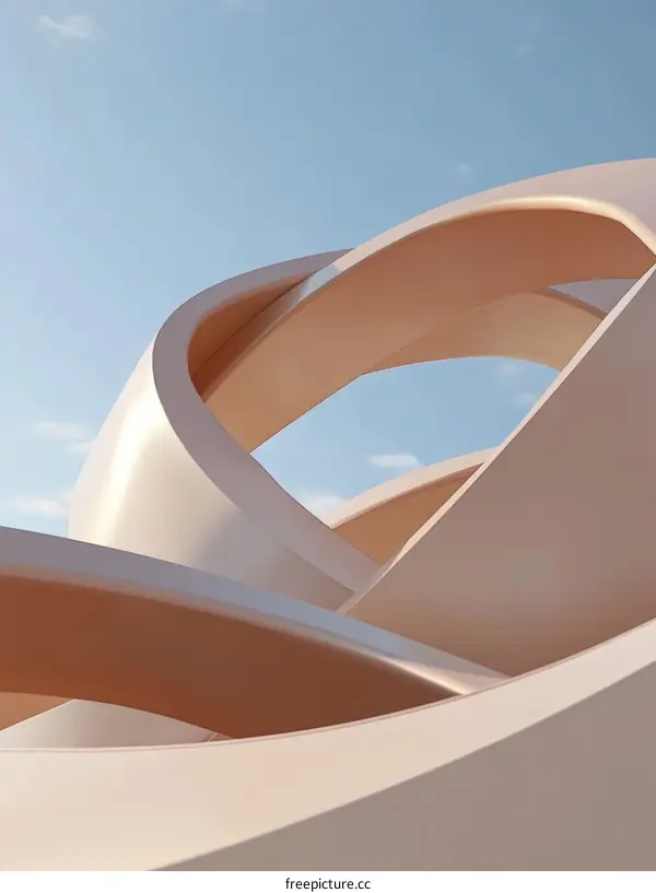 Abstract Architecture Design Under a Light Blue Sky