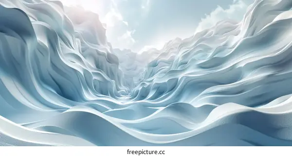 Abstract Blue and White Wave Pattern