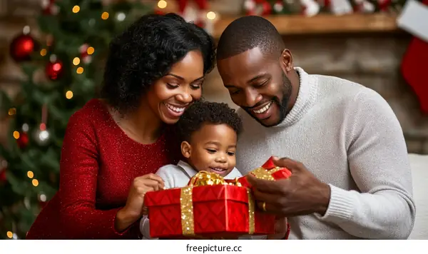 Christmas Family Opening Presents