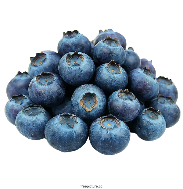 [Transparent Background PNG]Freshly Picked Blueberries Close Up