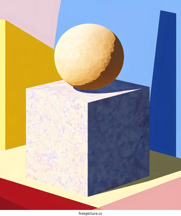 Abstract Geometric Shapes With Sphere On Top