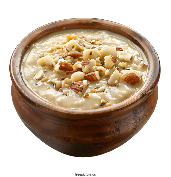 [Transparent Background PNG]Bowl of porridge with nuts and seeds