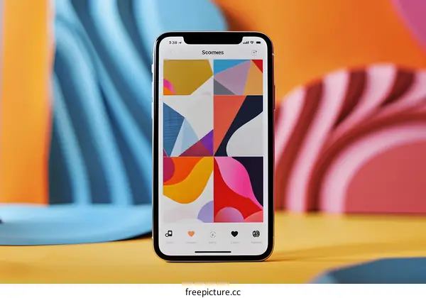 Colorful Abstract Patterns on Smartphone Screen