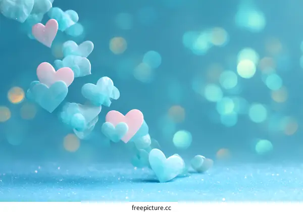 Delicate Hearts in Soft Pastel Colors
