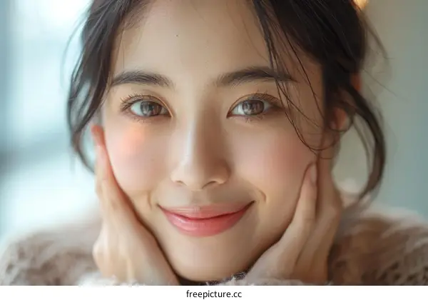 Portrait of a young Asian woman smiling