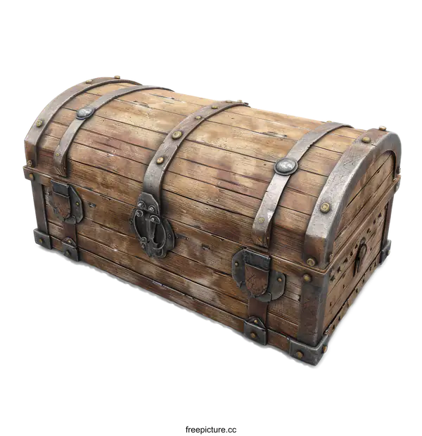 [Transparent Background PNG]Old Wooden Chest Isolated