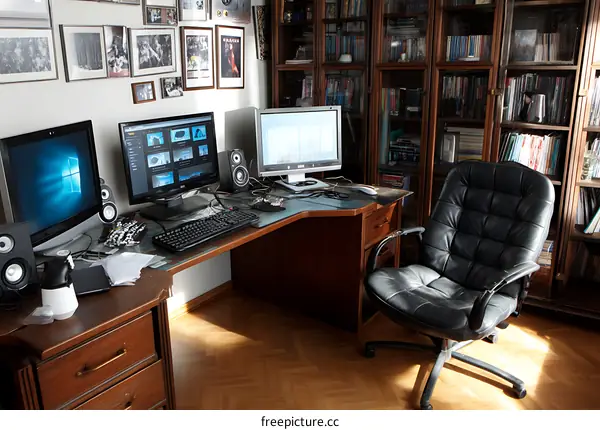 Home Office Workspace with Multiple Computers