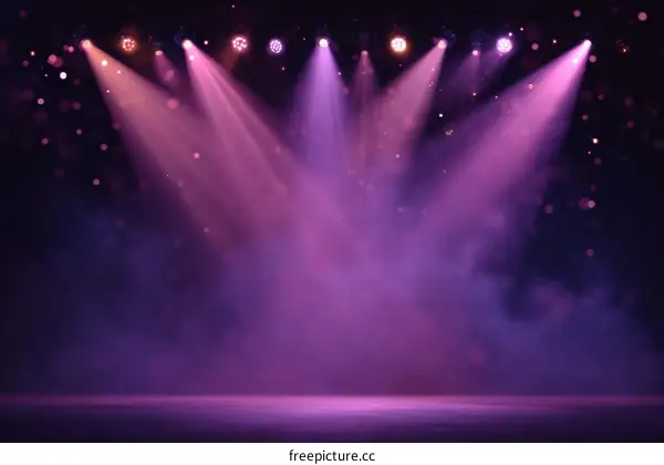 Stage Lighting Effect with Purple Fog