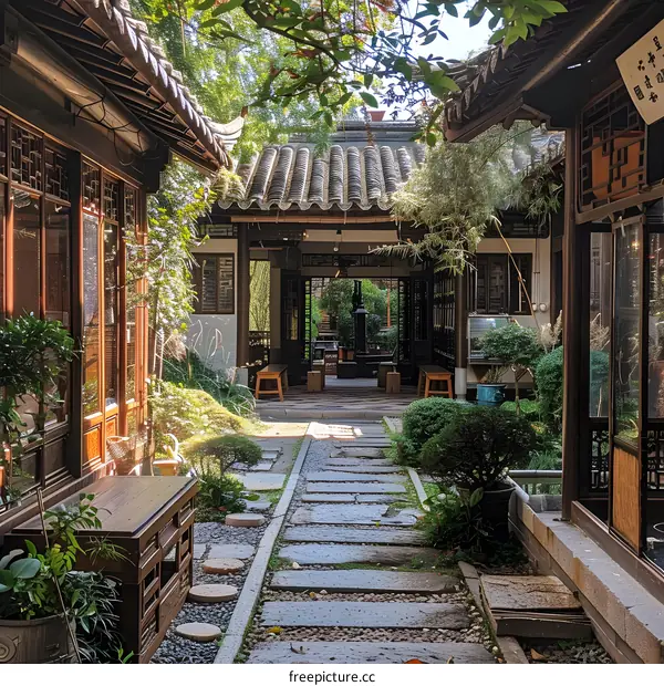 Courtyard with traditional chinese architecture