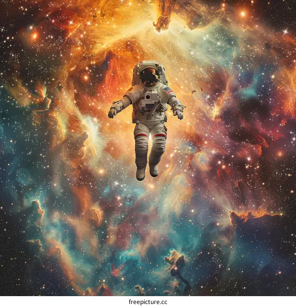 Astronaut Exploring the Wonders of the Orion Nebula
