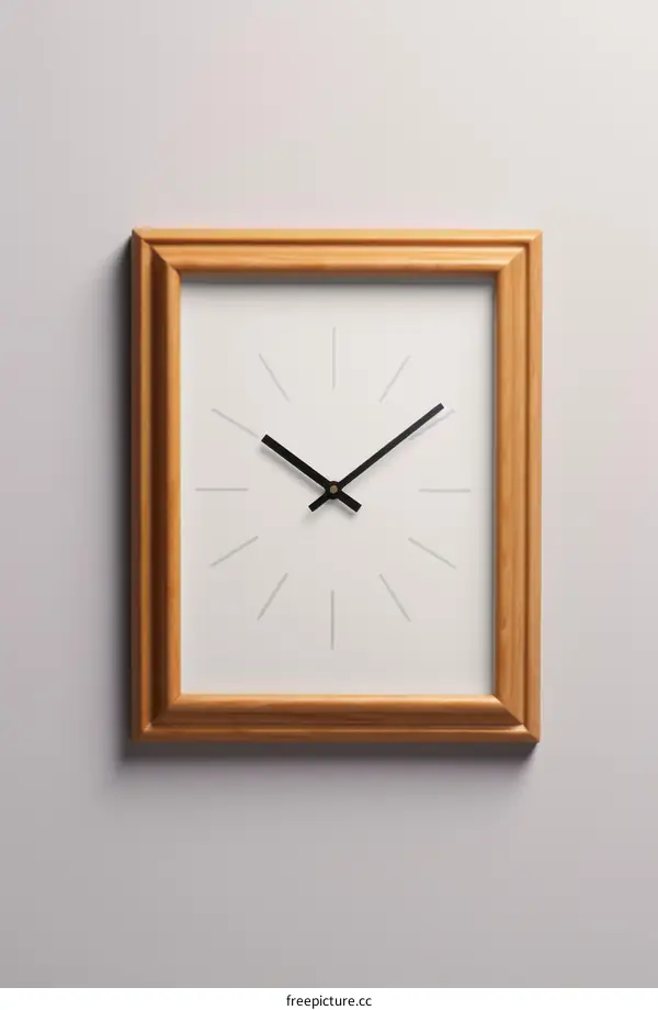 Minimalist wall clock made of wood