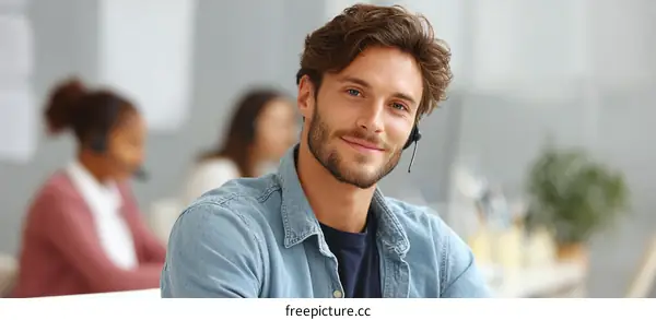 Smiling Customer Service Representative