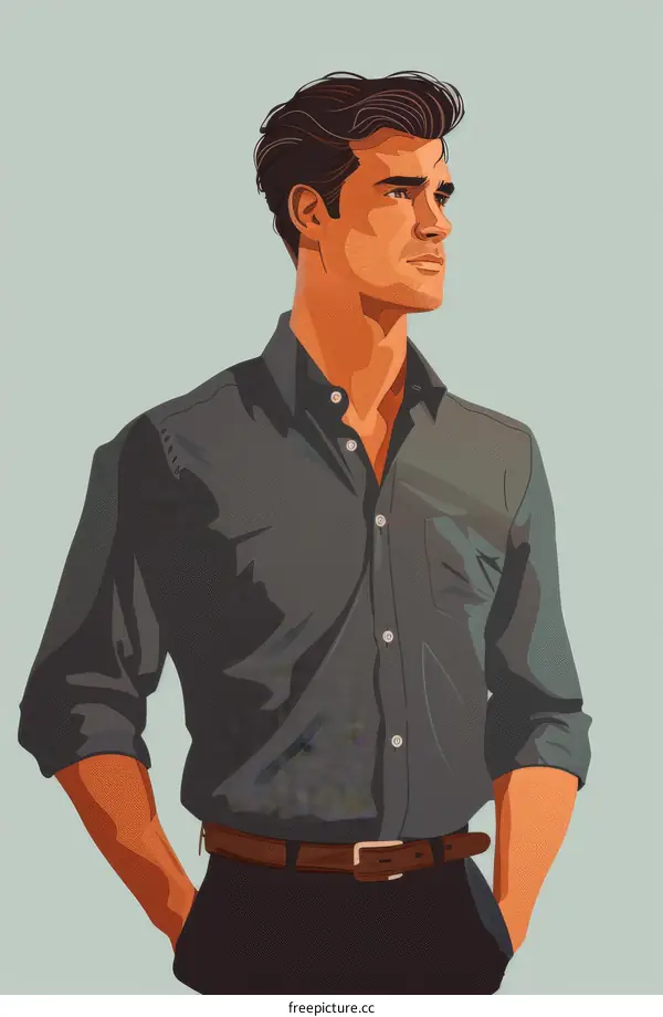 Confident man in shirt and trousers