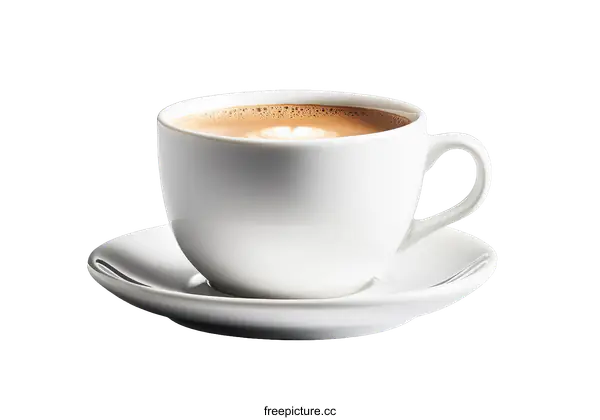 [Transparent Background PNG]White Coffee Cup with Latte Art