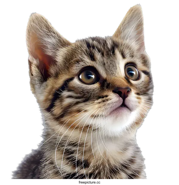 [Transparent Background PNG]Cute Kitten Looking Up With Big Eyes