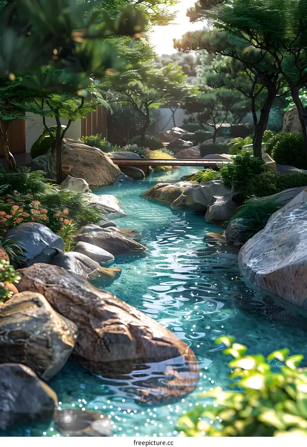 The beautiful scenery of the courtyard