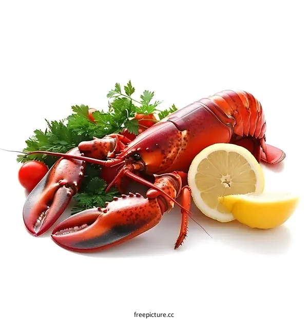 Fresh lobster with lemon and parsley