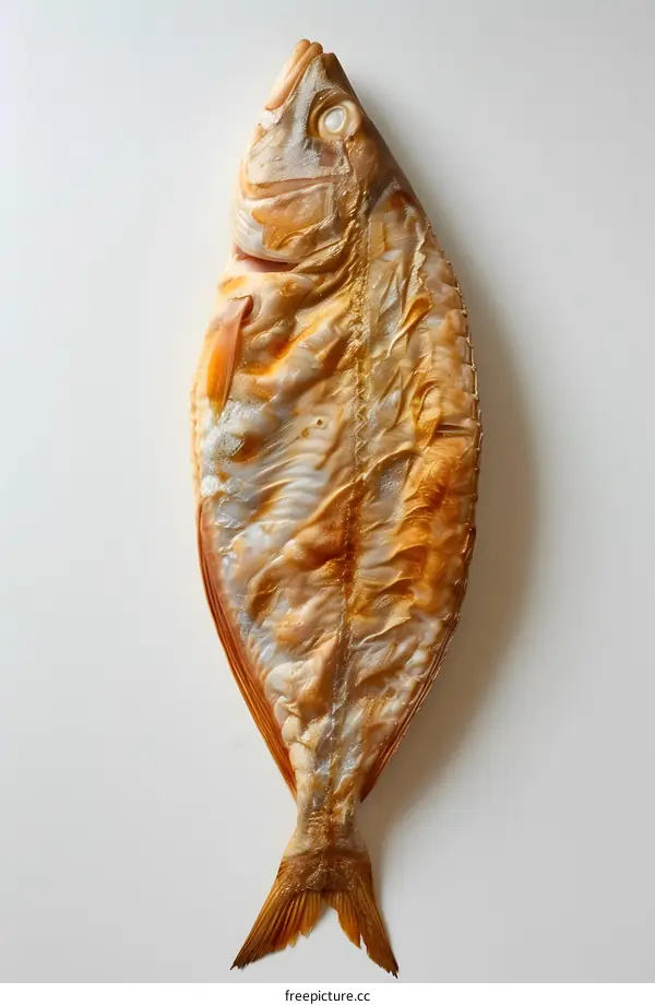Dried Fish on White Background