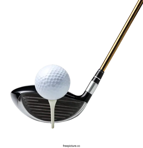 [Transparent Background PNG]Golf Club with Ball and Tee on White Background