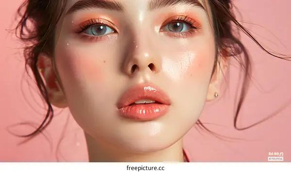 beautiful woman face closeup