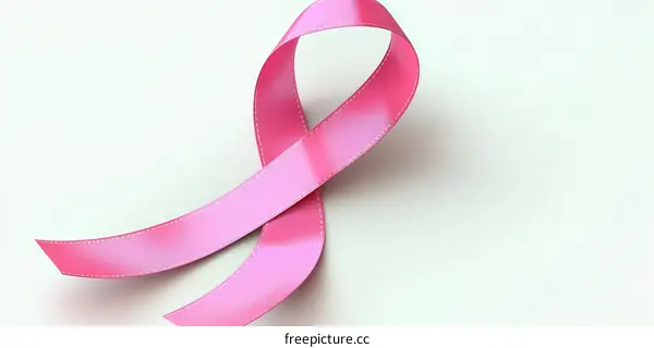 Pink Awareness Ribbon Isolated on White Background