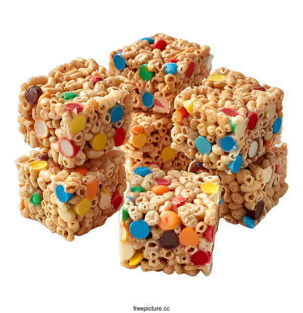 [Transparent Background PNG]Crispy Treats with Colorful Candies