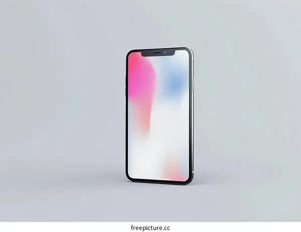 Modern Smartphone Display Mockup on Gray Background