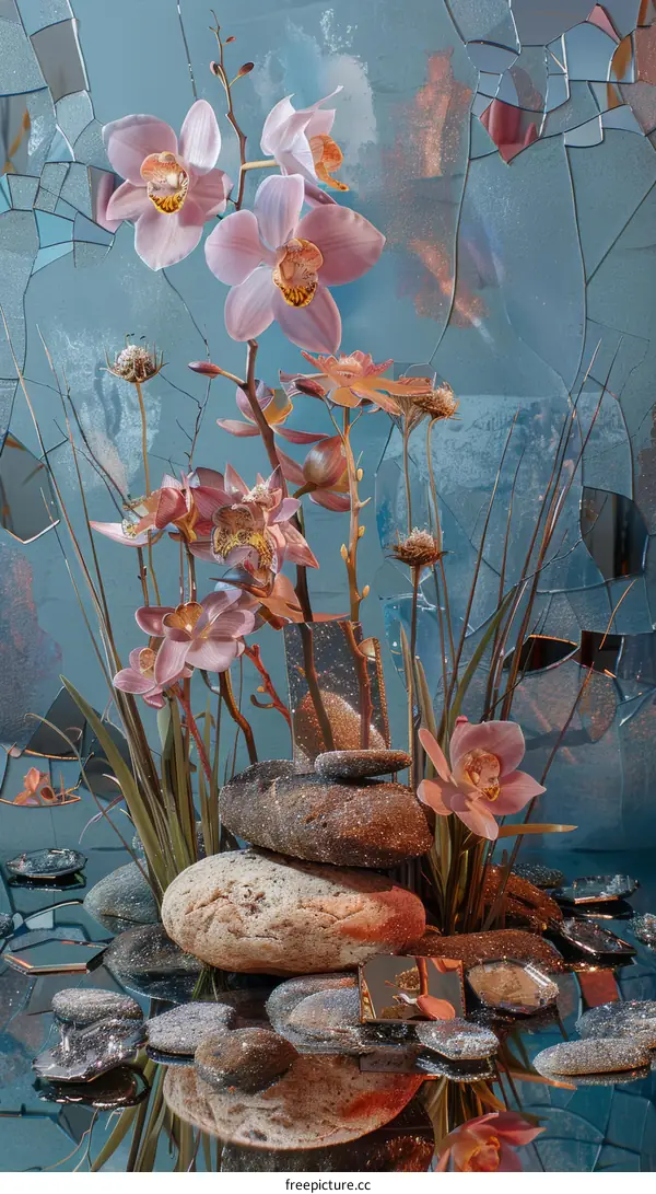 Colors of Nature: Orchids and Stones