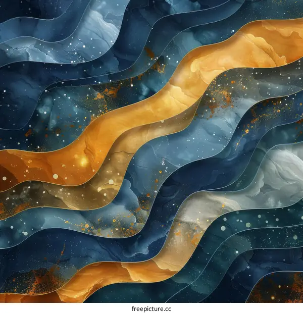 Golden waves texture background