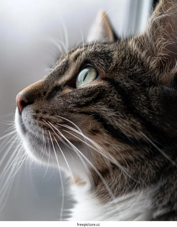 A ginger cat looking out the window