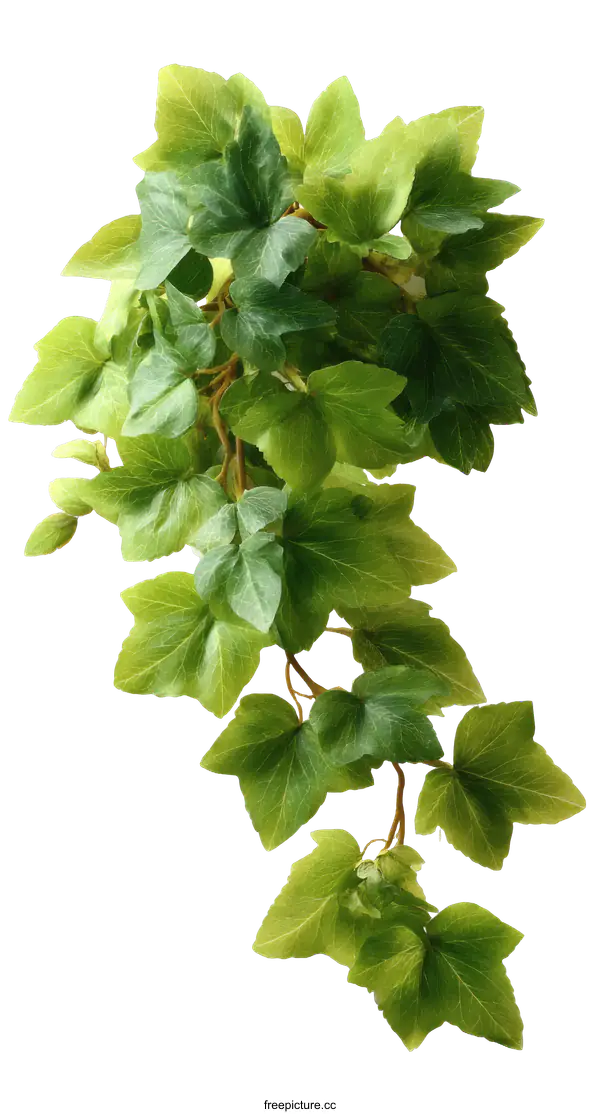 [Transparent Background PNG]Green Ivy Plant Branch Closeup