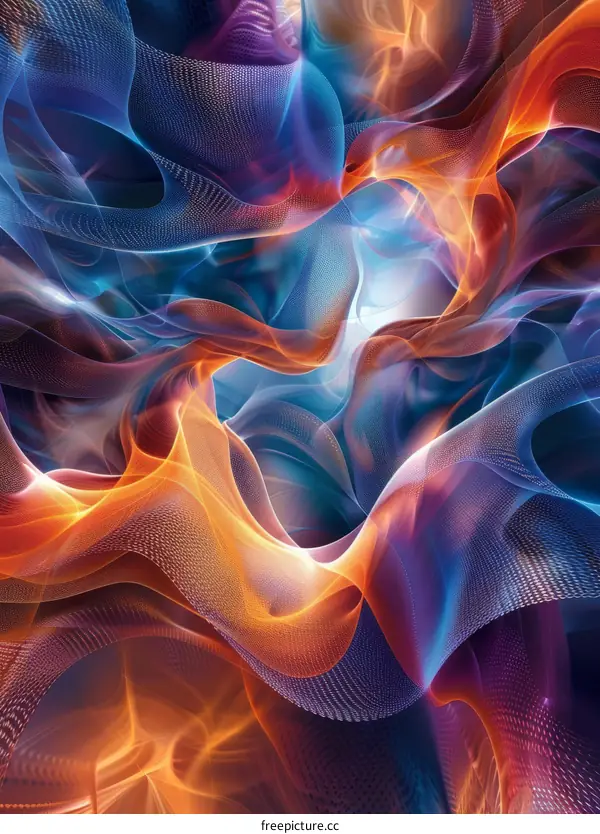 Abstract Colorful Artistic Digital Waves