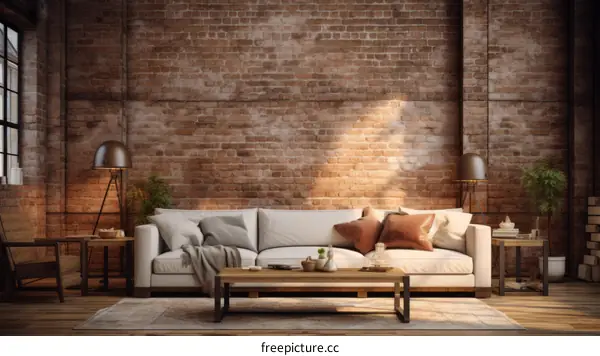 Modern Industrial Style Living Room Interior Design