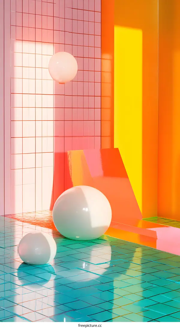 Abstract Geometric Shapes with Colorful Background