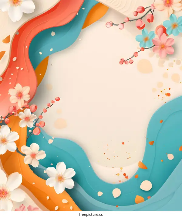 Paper Cut Flowers Background Design