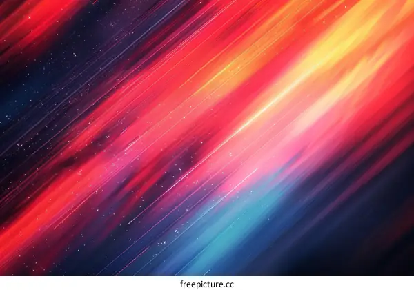 Abstract Colorful Light Streaks in Space
