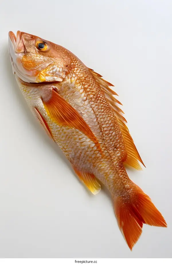 Red fish on white background