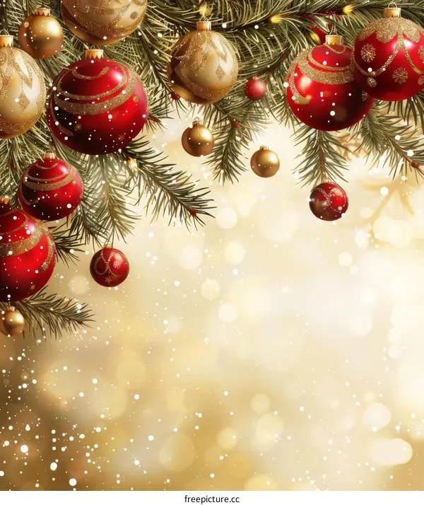 Christmas Decorations with Baubles and Snowflakes