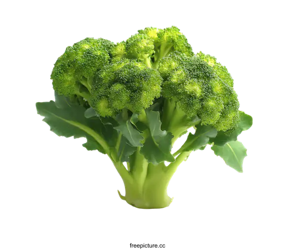 [Transparent Background PNG]Fresh Broccoli Head Isolated on White Background